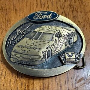 Vintage Mark Martin Ford Racing Belt Buckle - Bronze Limited Edition